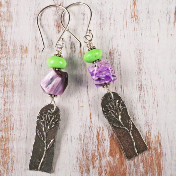 Charoite earrings