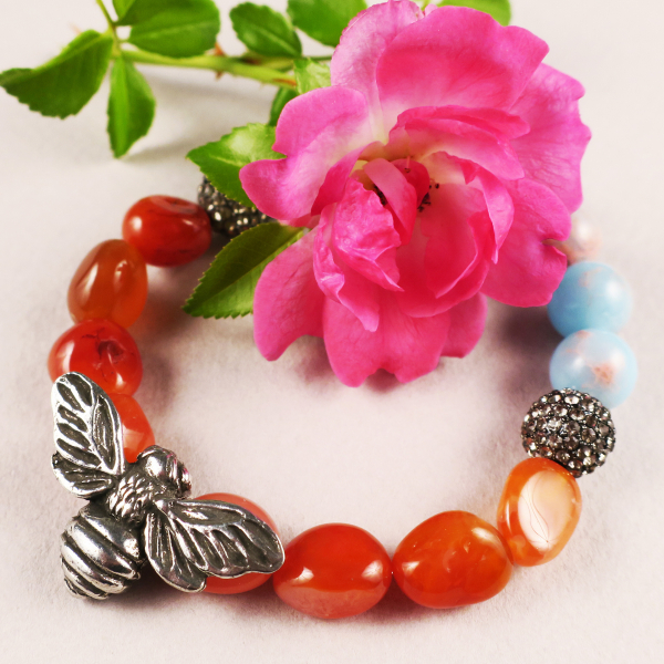 gemstone bee bracelet