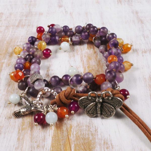 Boho Amethyst Wrap Bracelet