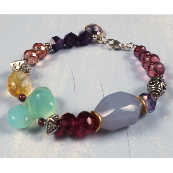 Multiple gemstone bracelet