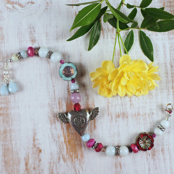 boho amazonite heart bracelet