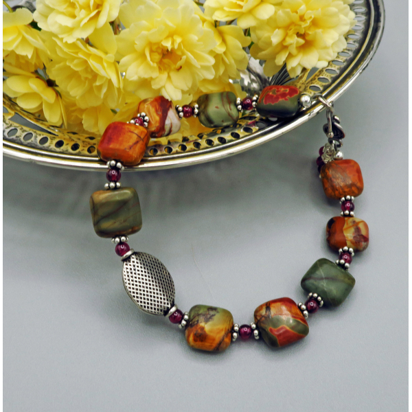 Handmade Red Creek Jasper Bracelet