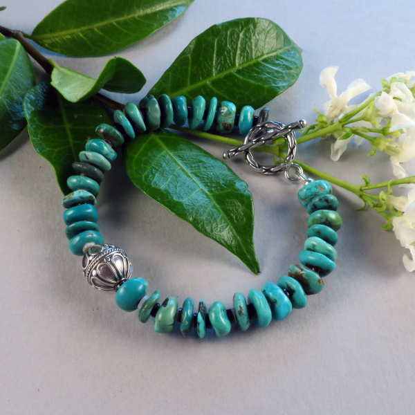 handmade turquoise and silver bracelet