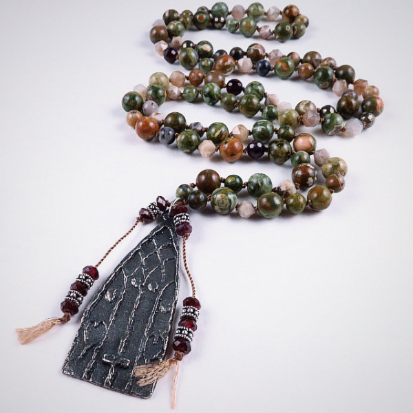Handmade rainforest jasper necklace