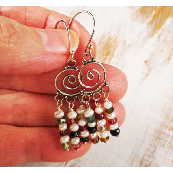 Tourmaline chandelier earrings