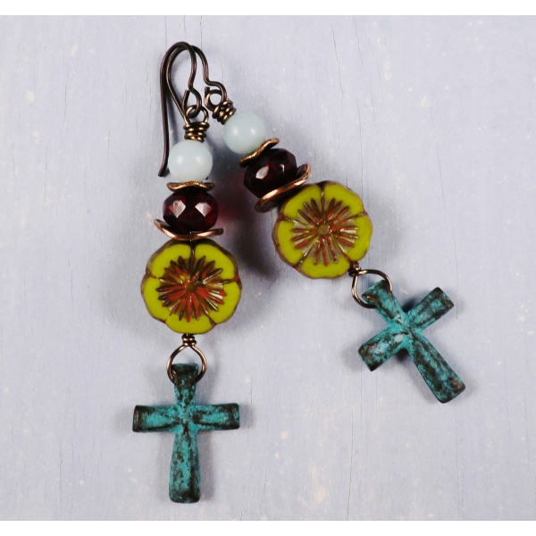 Boho Cross Earrings