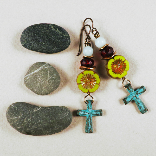 Southwestern cross earrings