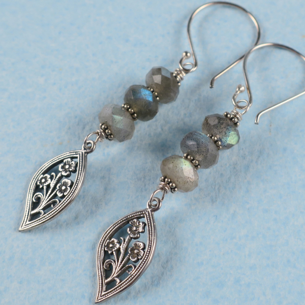 Handmade Labradorite and Sterling Silver Earrings