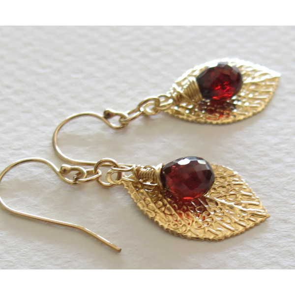 Handmade Mozambique Garnet earrings
