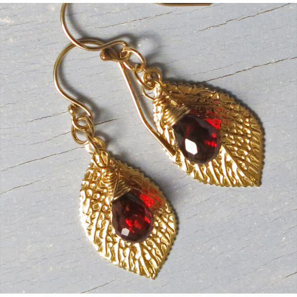 Handmade Garnet Earrings