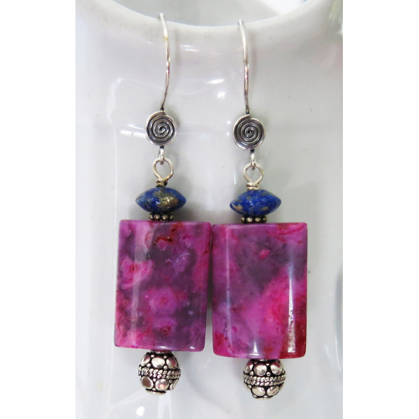 Crazy lace agate earrings