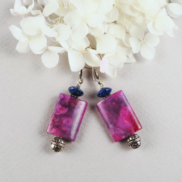 Crazy lace agate earrings