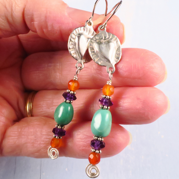 turquoise heart earrings