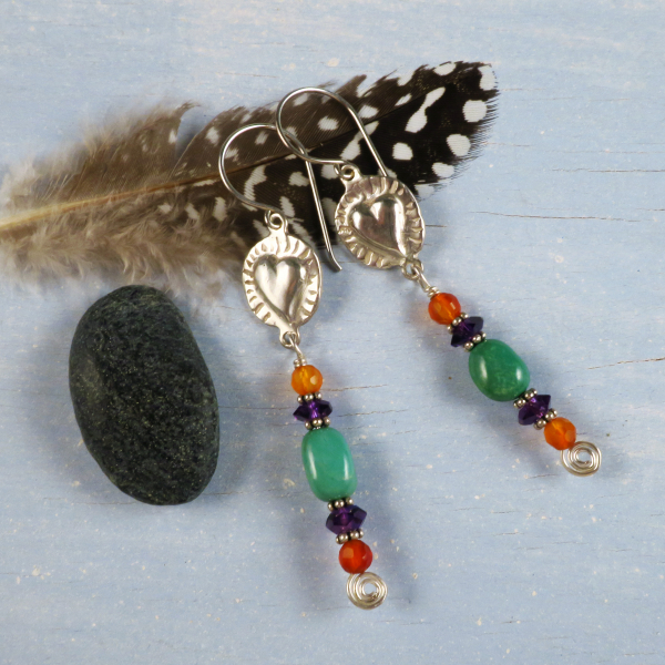 Turquoise heart earrings