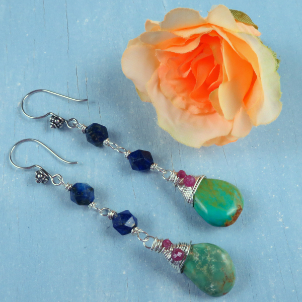 dangly hubei turquoise earrings