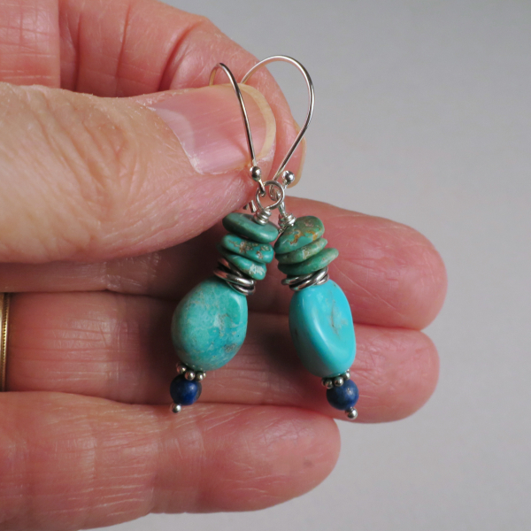 Turquoise and silver earrings