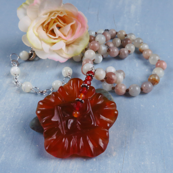 knotted moonstone necklace