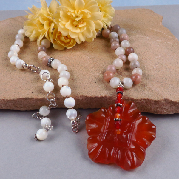 knotted moonstone necklace
