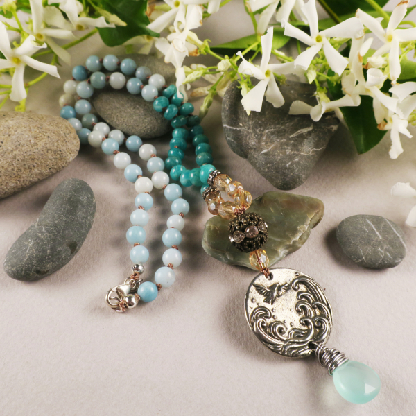 Boho amazonite necklace