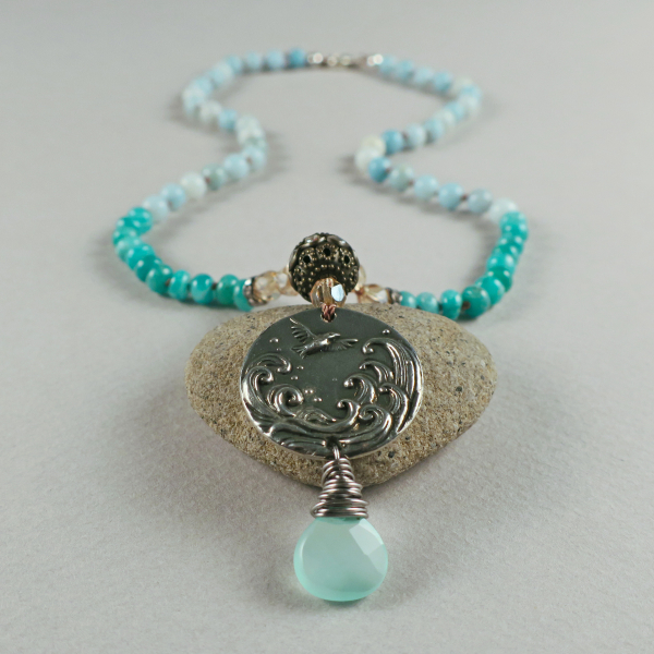 Boho amazonite necklace