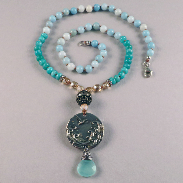 Boho amazonite necklace