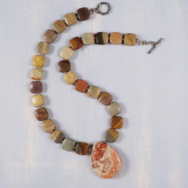 Mexican lace agate necklace