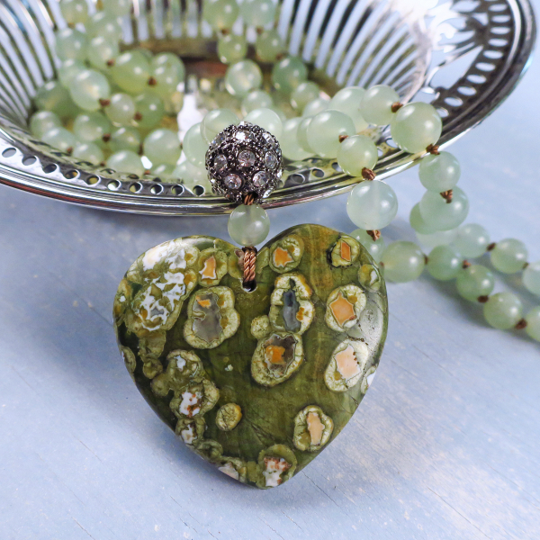Boho rainforest jasper necklace