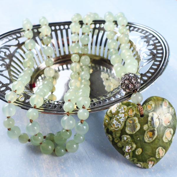 Handmade rainforest jasper necklace