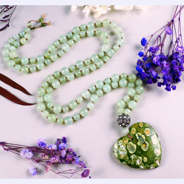 Handmade rainforest jasper necklace