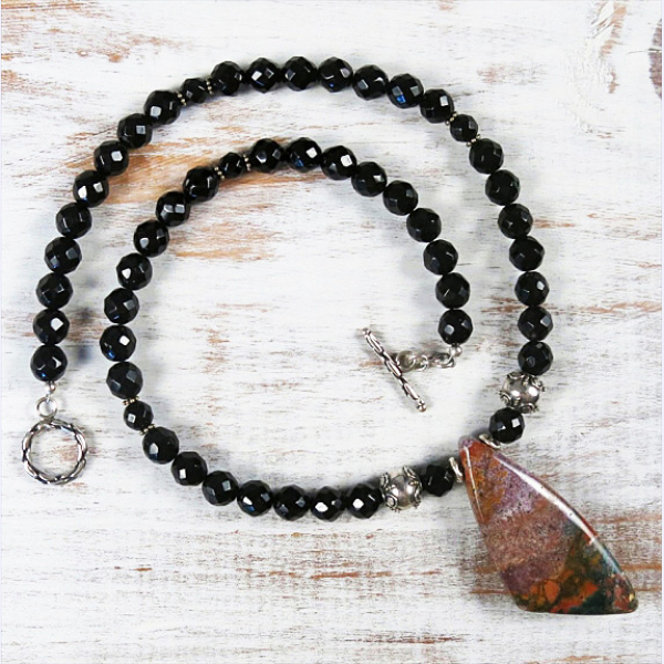 onyx and ocean jasper necklace