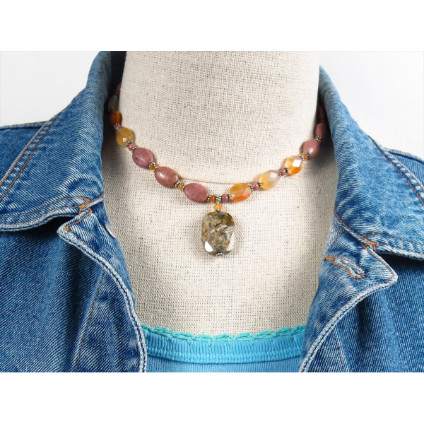 Rhodonite and Carnelian Necklace