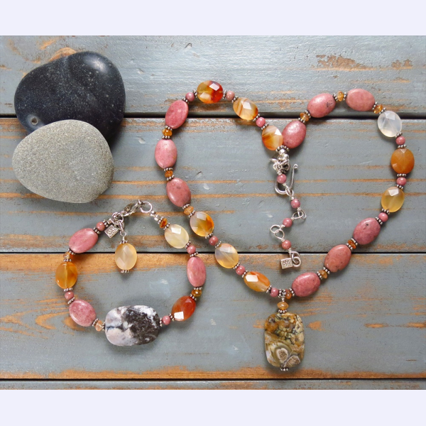Rhodonite and Carnelian Necklace