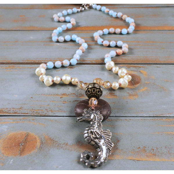 Beaded Seahorse necklace