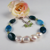 apatite and pearl bracelet