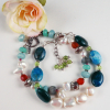 apatite and pearl bracelet