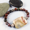 Handmade jasper and agate stretch bracelet
