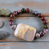 Handmade jasper and agate stretch bracelet
