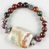 Handmade jasper and agate stretch bracelet