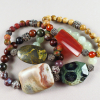 Handmade jasper and agate stretch bracelet