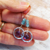 amethyst circle earrings Handmade Amethyst Earrings