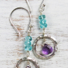 amethyst circle earrings Handmade Amethyst Earrings