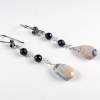 Botswana agate and garnet dangle earrings