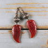 Boho carnelian wing earrings