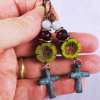 Cross earrings Boho Cross Earrings