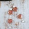 Handmade muscovite heart earrings