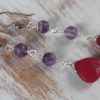 Jade and amethyst earrings