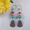 Turquoise and rhodochrosite earrings turquoise earrings