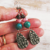 Beaded turquoise earrings