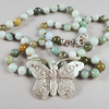 Thai Silver and Burmese Jade Necklace Handmade Burmese jade necklace
