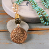 Boho long necklace Boho long necklace with Green Girl pendant